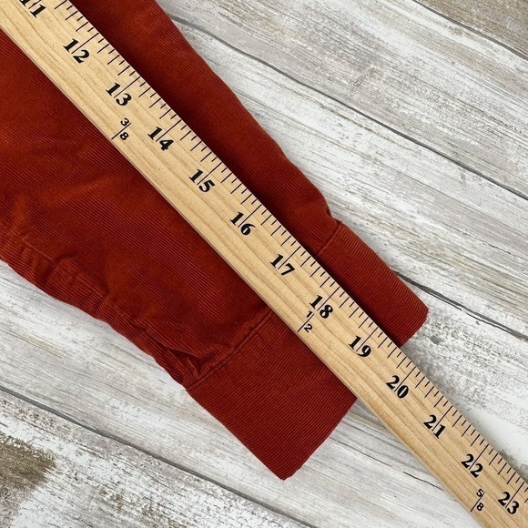 Forever 21 Womens Shirt Top Medium Cropped Corduroy Rustic Orange Oversized - Picture 9 of 11